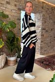 Made in Italy Big Softie Stripe Shortie Knit Black